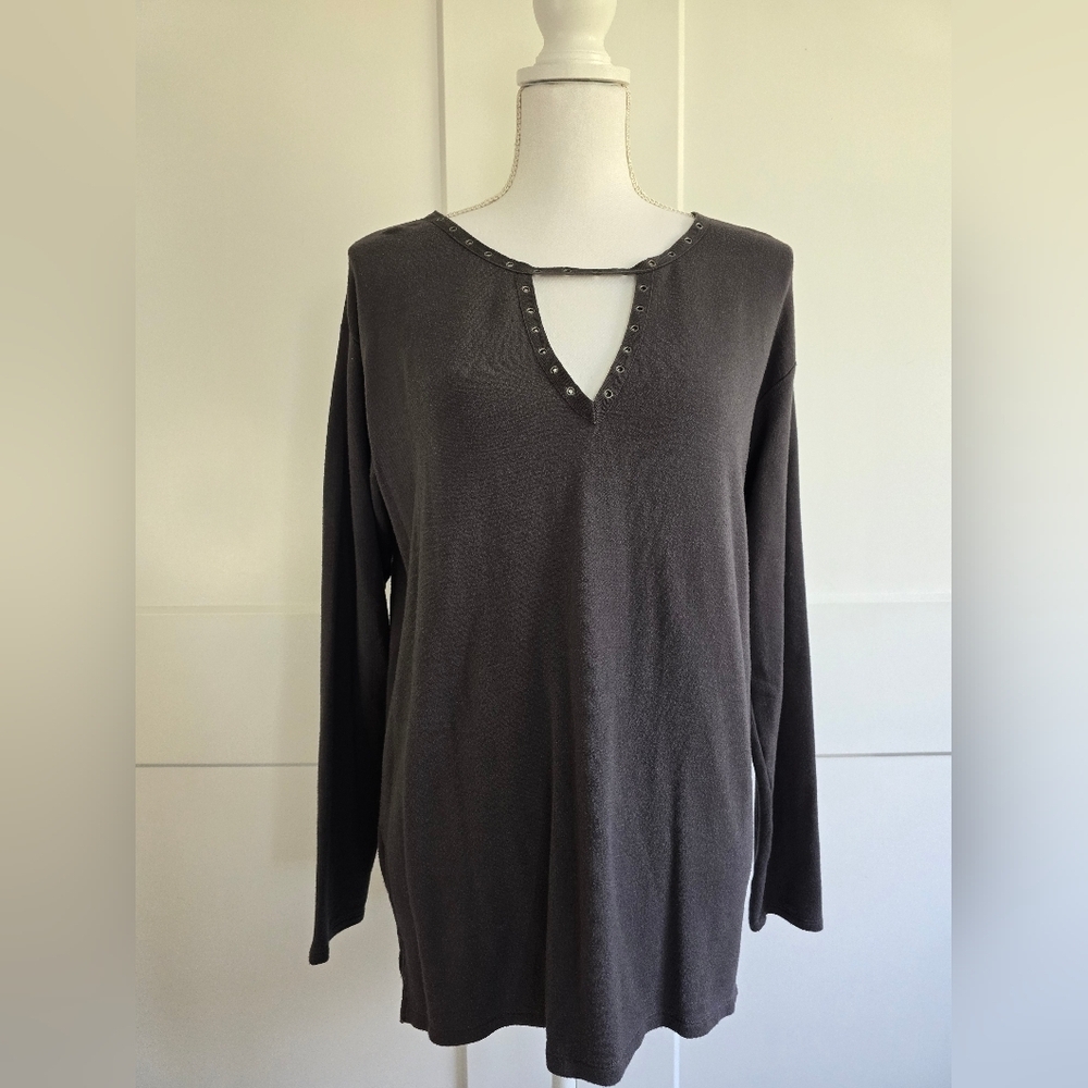 American Eagle Gray Long Sleeve Women's Top
